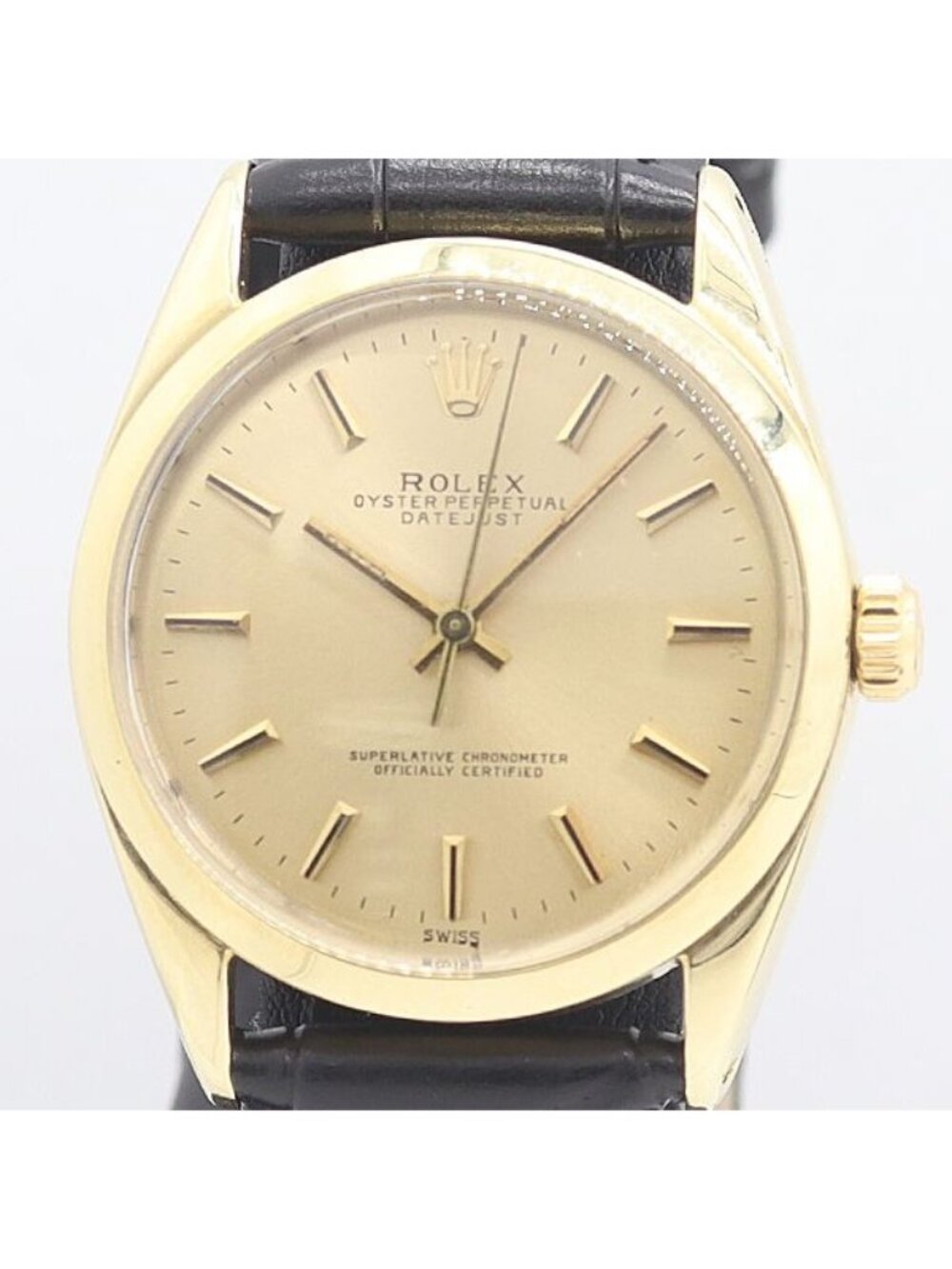 Rolex Oyster Perpetual Automatic Winding Gold Dial Watch